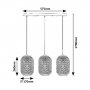 RABALUX Adalla 72093 E27 3 x 40 W Visilica - slika 3