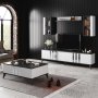 HANAH HOME Sto za dnevnu sobu Chrome Anthracite White - slika 4