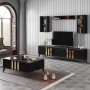 HANAH HOME Sto za dnevnu sobu Gold Anthracite Black - slika 4