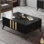 HANAH HOME Sto za dnevnu sobu Gold Anthracite Black - slika 2