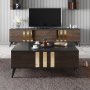HANAH HOME Sto za dnevnu sobu Gold Anthracite Walnut - slika 3