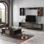HANAH HOME Sto za dnevnu sobu Gold Anthracite Walnut - slika 5