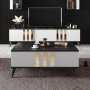 HANAH HOME Sto za dnevnu sobu Gold Anthracite White - slika 3