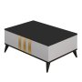 HANAH HOME Sto za dnevnu sobu Gold Anthracite White - slika 1