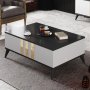 HANAH HOME Sto za dnevnu sobu Gold Anthracite White - slika 2