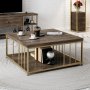 HANAH HOME Sto za dnevnu sobu Zenn Walnut Gold - slika 2