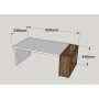 HANAH HOME Sto za dnevnu sobu View White Walnut - slika 4