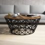 HANAH HOME Sto za dnevnu sobu Stil Metal Ferforje Walnut - slika 3