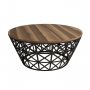 HANAH HOME Sto za dnevnu sobu Stil Metal Ferforje Walnut - slika 1