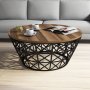 HANAH HOME Sto za dnevnu sobu Stil Metal Ferforje Walnut - slika 2