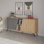 HANAH HOME Komoda Fione 180 hrast/siva - slika 2