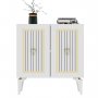HANAH HOME Komoda Capri, belo/zlatna - slika 1