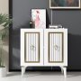 HANAH HOME Komoda Capri, belo/zlatna - slika 2
