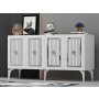 HANAH HOME Komoda Nora belo/srebrna - slika 3