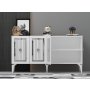 HANAH HOME Komoda Nora belo/srebrna - slika 5