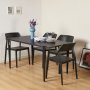 HANAH HOME Trpezarijski sto Pineios AnthraciteBlack - slika 2