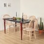 HANAH HOME Trpezarijski sto Pineios AnthraciteBurgundy - slika 2