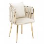 HANAH HOME Fotelja Ivy Gold Cream - slika 1