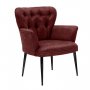HANAH HOME Fotelja Paris Black Metal Claret Red - slika 1