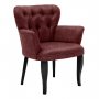 HANAH HOME Fotelja Paris Black Wooden Claret Red - slika 1