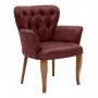 HANAH HOME Fotelja Paris Walnut Wooden Claret Red - slika 1