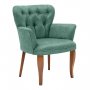HANAH HOME Fotelja Paris Walnut Wooden Sea Green - slika 1