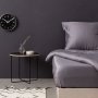 L`ESSENTIEL MAISON Satenski dušečni čaršav (180x200) De Dark Grey - slika 1