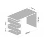 HANAH HOME Radni sto Snake White Walnut - slika 3