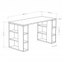 HANAH HOME Radni sto Colmar White Anthracite - slika 4