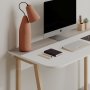 HANAH HOME Radni sto Luton White Light Mocha - slika 4