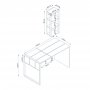 HANAH HOME Radni sto Lost Raflı Walnut - slika 2