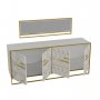 HANAH HOME Komoda Polka Aynalı White - slika 4