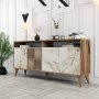 HANAH HOME Komoda Milan 160 Walnut White Marble - slika 2