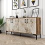HANAH HOME Komoda Kiev 160 Walnut White Marble - slika 2