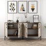 HANAH HOME Komoda Kiev 160 Walnut White Marble - slika 4