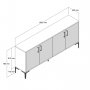 HANAH HOME Komoda Kiev 160 Walnut White Marble - slika 5