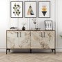HANAH HOME Komoda Kiev 160 Walnut White Marble - slika 1