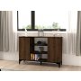 HANAH HOME Komoda Erke Walnut Black - slika 1