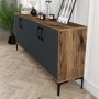 HANAH HOME Komoda Kiev Walnut Anthracite - slika 4