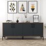 HANAH HOME Komoda Kiev Walnut Anthracite - slika 1