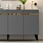 HANAH HOME Komoda Defne Anthracite Gold - slika 3