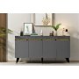 HANAH HOME Komoda Defne Anthracite Gold - slika 1