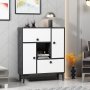 HANAH HOME Komoda Sidelya Black White - slika 1
