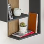 HANAH HOME Zidna polica Paranoid Anthracite Dark Oak - slika 2