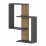 HANAH HOME Zidna polica Paranoid Anthracite Dark Oak - slika 4