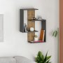 HANAH HOME Zidna polica Paranoid Anthracite Dark Oak - slika 1