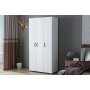 HANAH HOME Garderober Feraye 3 Kapakli White - slika 1