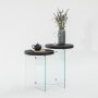 HANAH HOME Set stolova Serenity 2 Anthracite Transparent - slika 2
