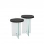 HANAH HOME Set stolova Serenity 2 Anthracite Transparent - slika 5