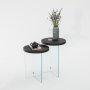 HANAH HOME Set stolova Serenity 2 Anthracite Transparent - slika 1